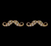 Brinco dourado com strass